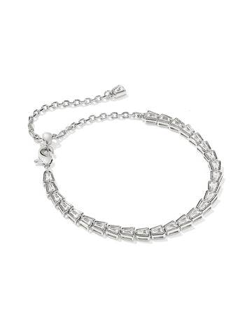 KENDRA SCOTT- Bella Rhodium Tennis Bracelet in White CZ